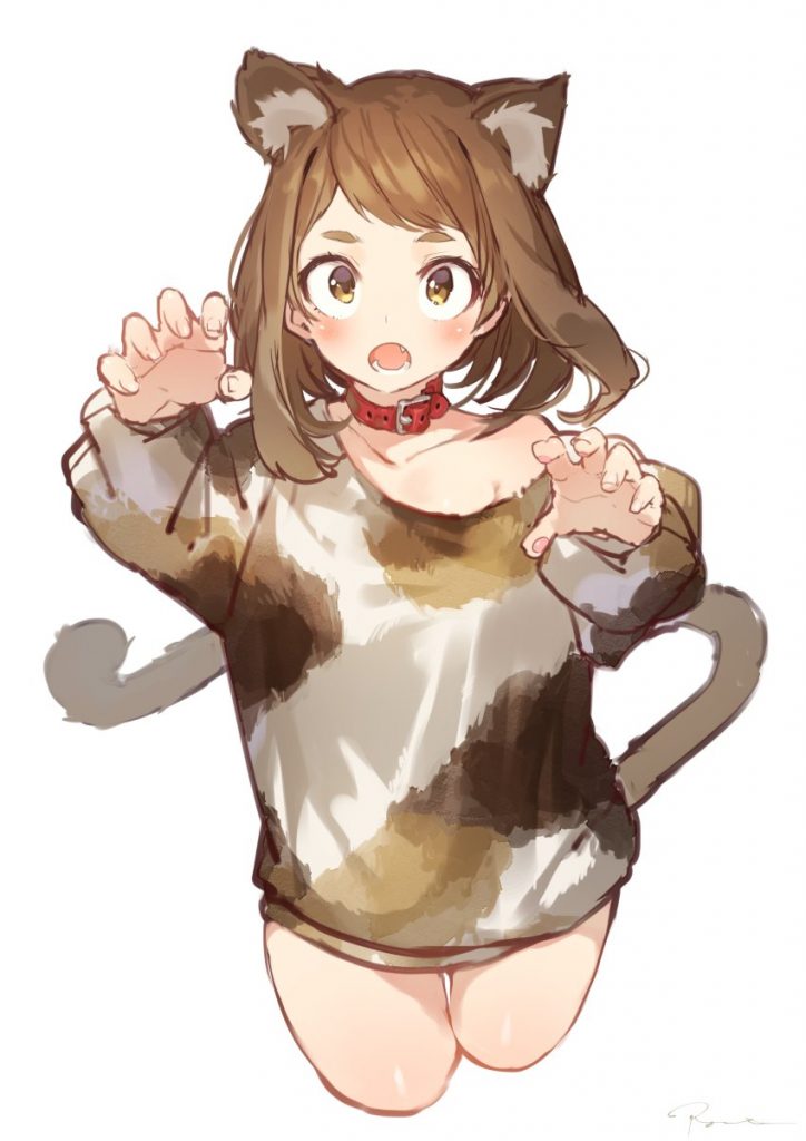 Catgirl Ochako Uraraka by Ryota