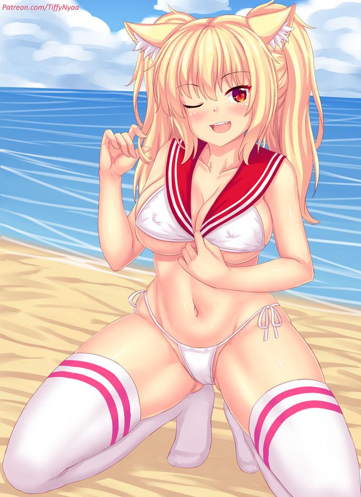 Notty Tiffy in a swimsuit