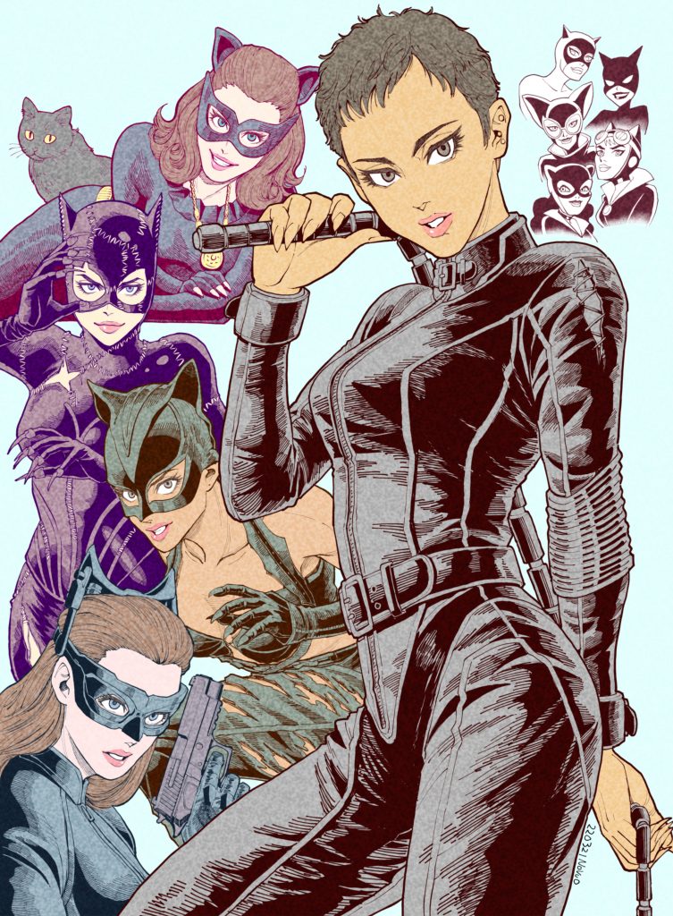 Catwoman throughout Film and Animation Art by Masu Tatsu Novuo
