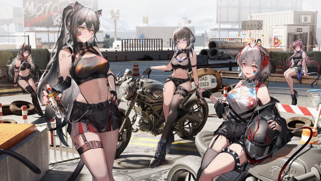 Ines, Schwarz, Eunectes, W and Lin from Arknights. Art by MKT