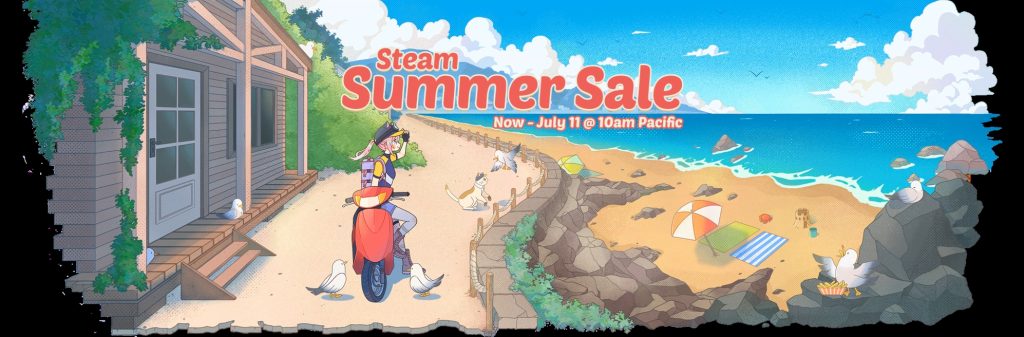 Steam Summer Sale 2024 Banner with a Catgirl