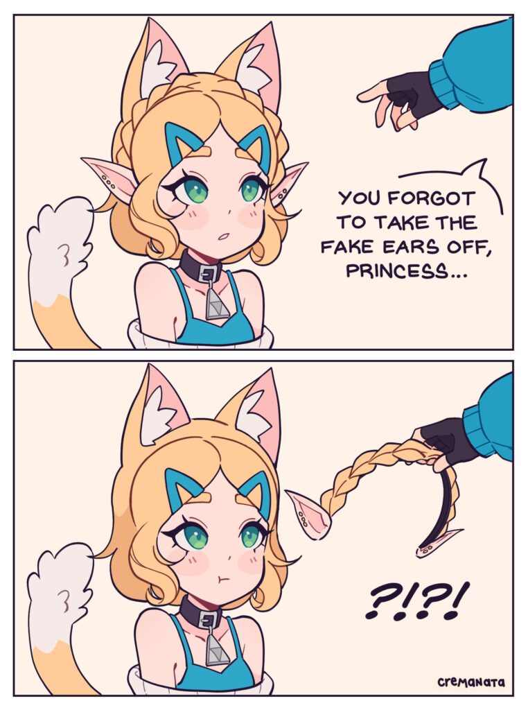 Catgirl Zelda from Breath of the Wild, Art by Cremanata