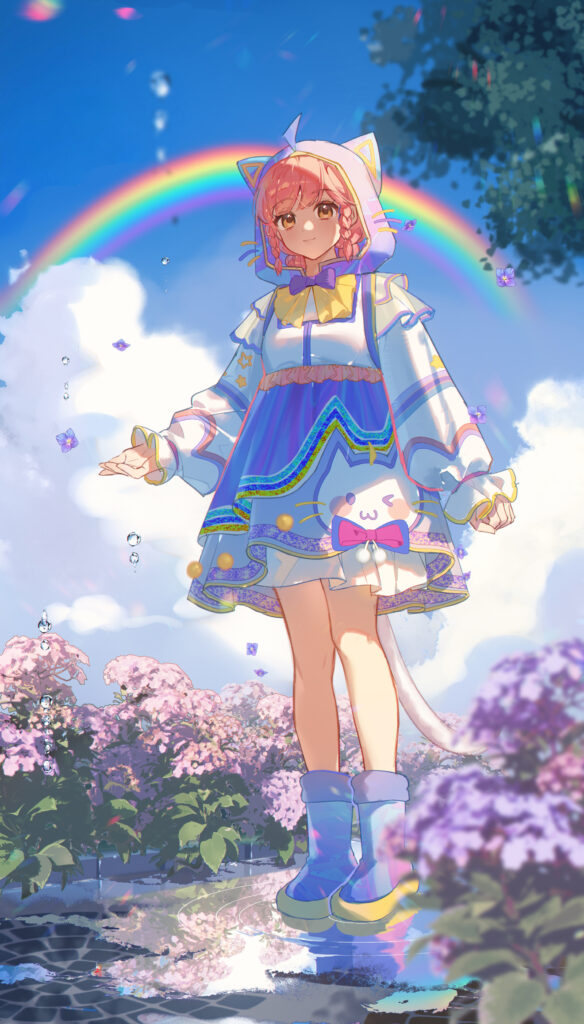 Niki in Rain Momo from Infinity Nikki Art by Kirina Zero